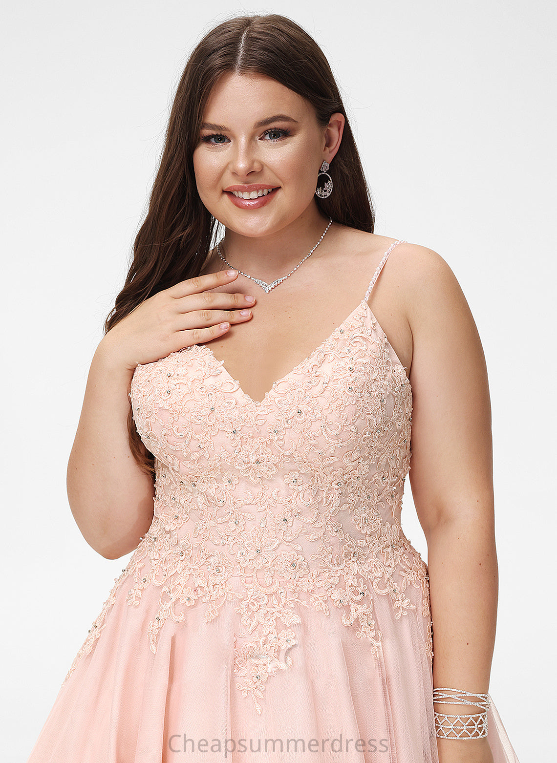 A-Line With Prom Dresses Tessa Beading Sequins Short/Mini V-neck Tulle