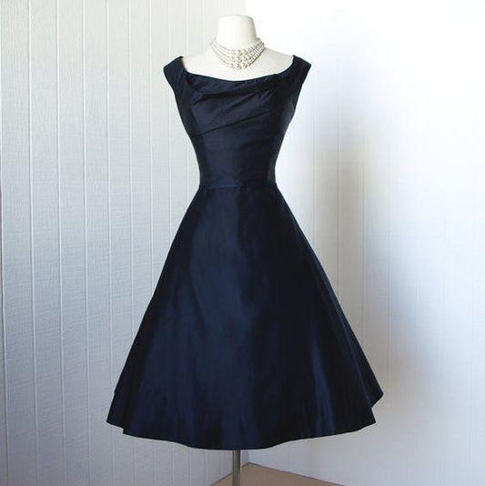 1950S Vintage Dress Navy Blue Homecoming Dresses Aimee Gowns Mini Short