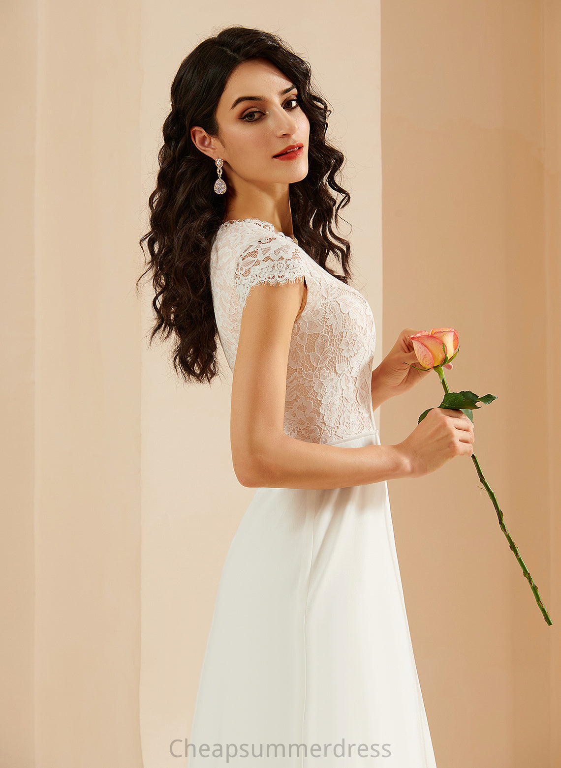 Wedding Wedding Dresses Dress Chiffon A-Line Scoop Floor-Length Amiyah Lace